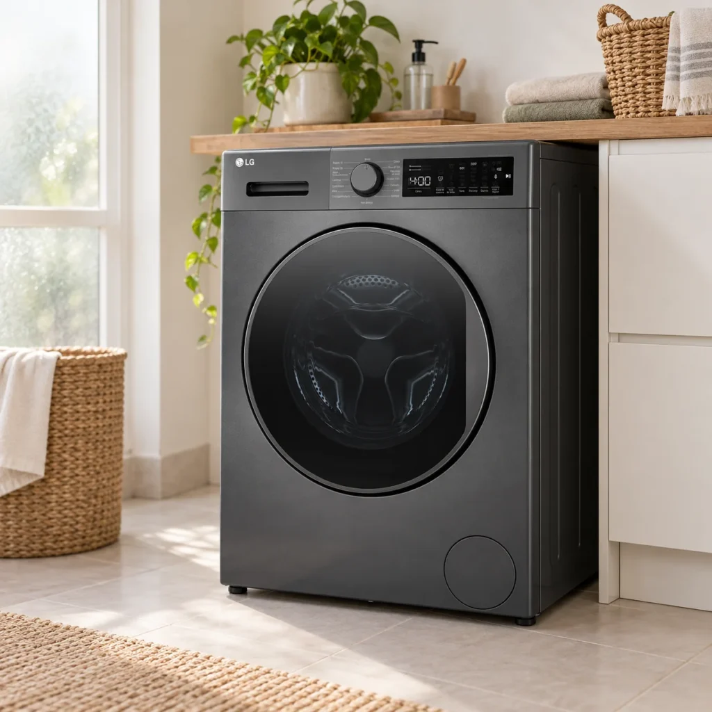 LG F82D14STS, widok pod kątem 3/4
